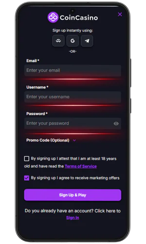 Data entry Coin Casino
