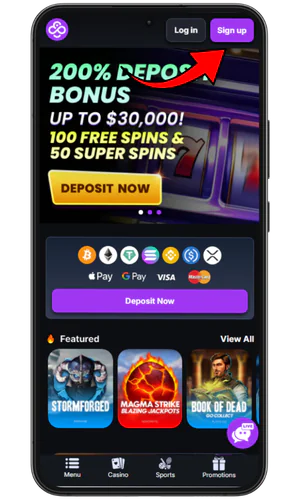Registration Button Coin Casino